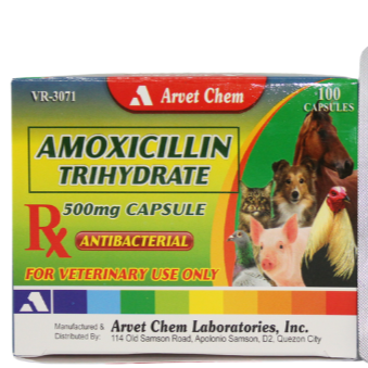 Arvet Chem Amoxicillin Trihydrate 500mg Capsule - For Animal Use Only