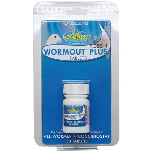 Pigeon Wormout Plus+ Tabs (Vetafarm) Effective Pigeon Dewormer/Coccidiosis Prevention
