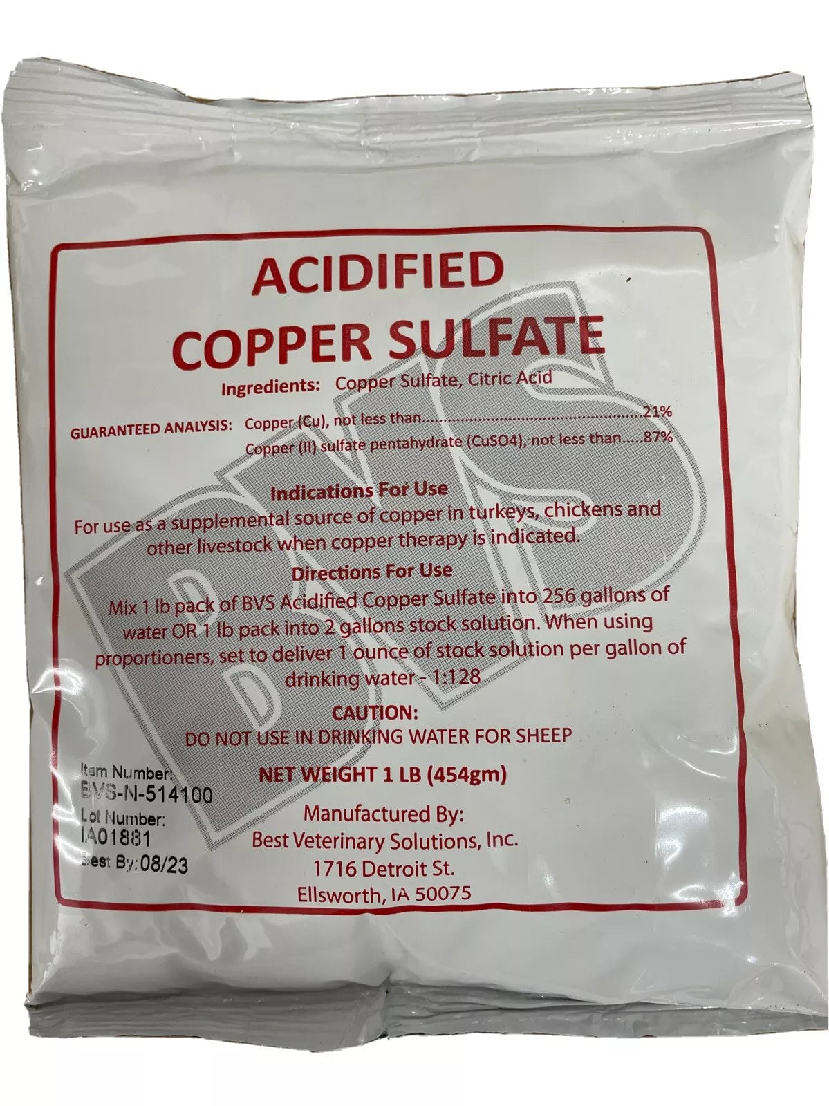 Acidified Copper Sulfate BVS